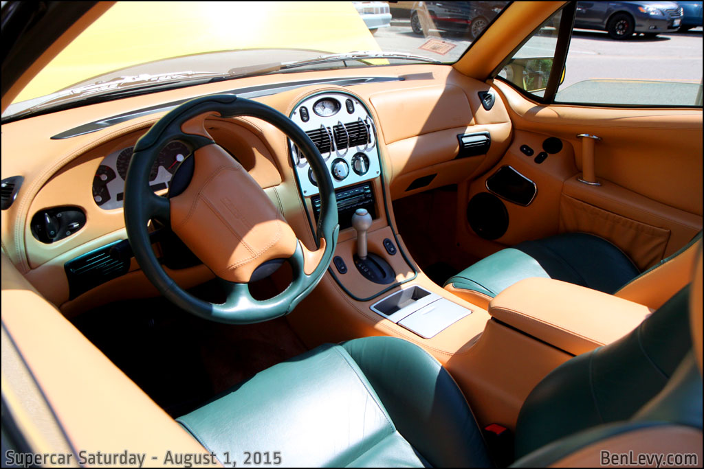 Green and Tan Leather in a Qvale Mangusta