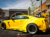 Yellow Nissan GT-R with Libertywalk Kit
