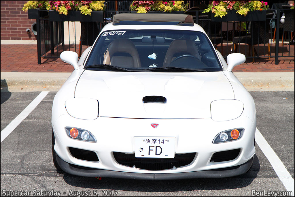 Front of a White Mazda RX-7