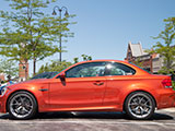 Orange BMW 1M Coupe profile