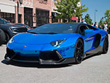 Reflective, Blue Lamborghini Aventador