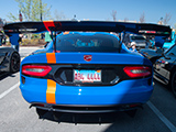 Rear wing on blue Dodge Viper ACR