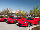 Red cars at Supercar Saturday