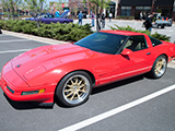 Red C4 Corvette on Gold Wheels