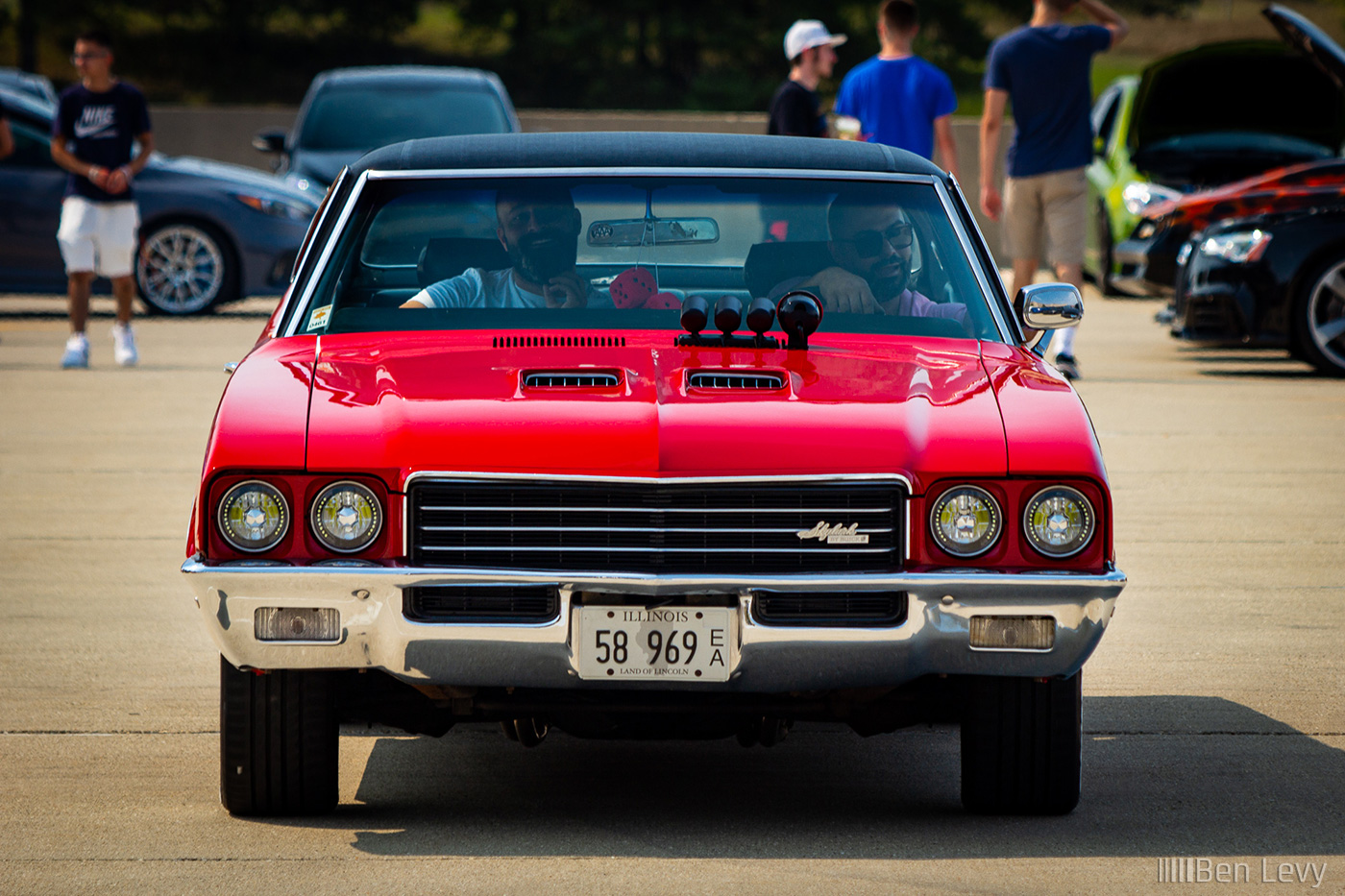 Front  of Red Buick Skylark at Glenview Car Meet