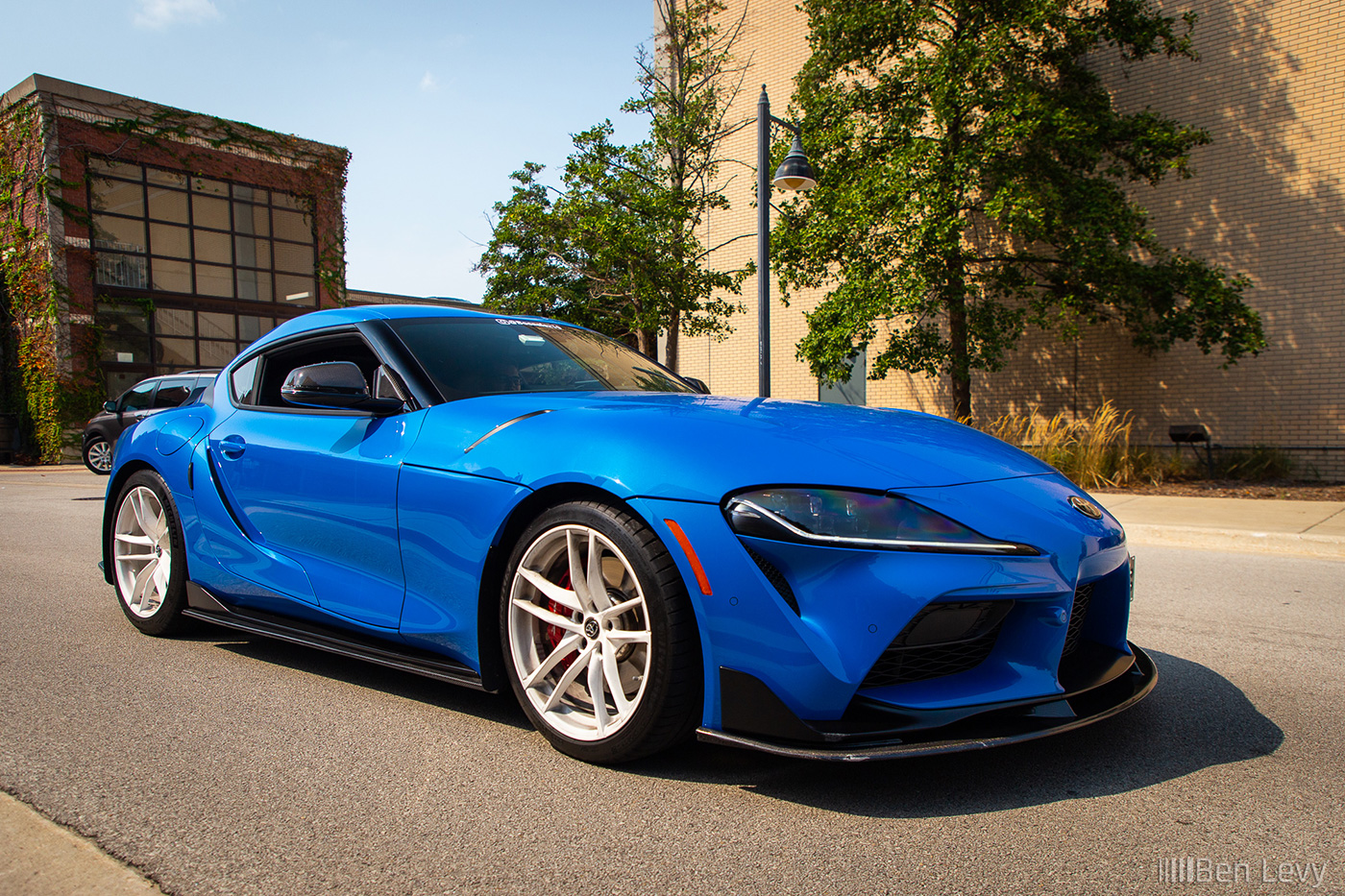 Blue Mk5 Supra On White Wheels BenLevy