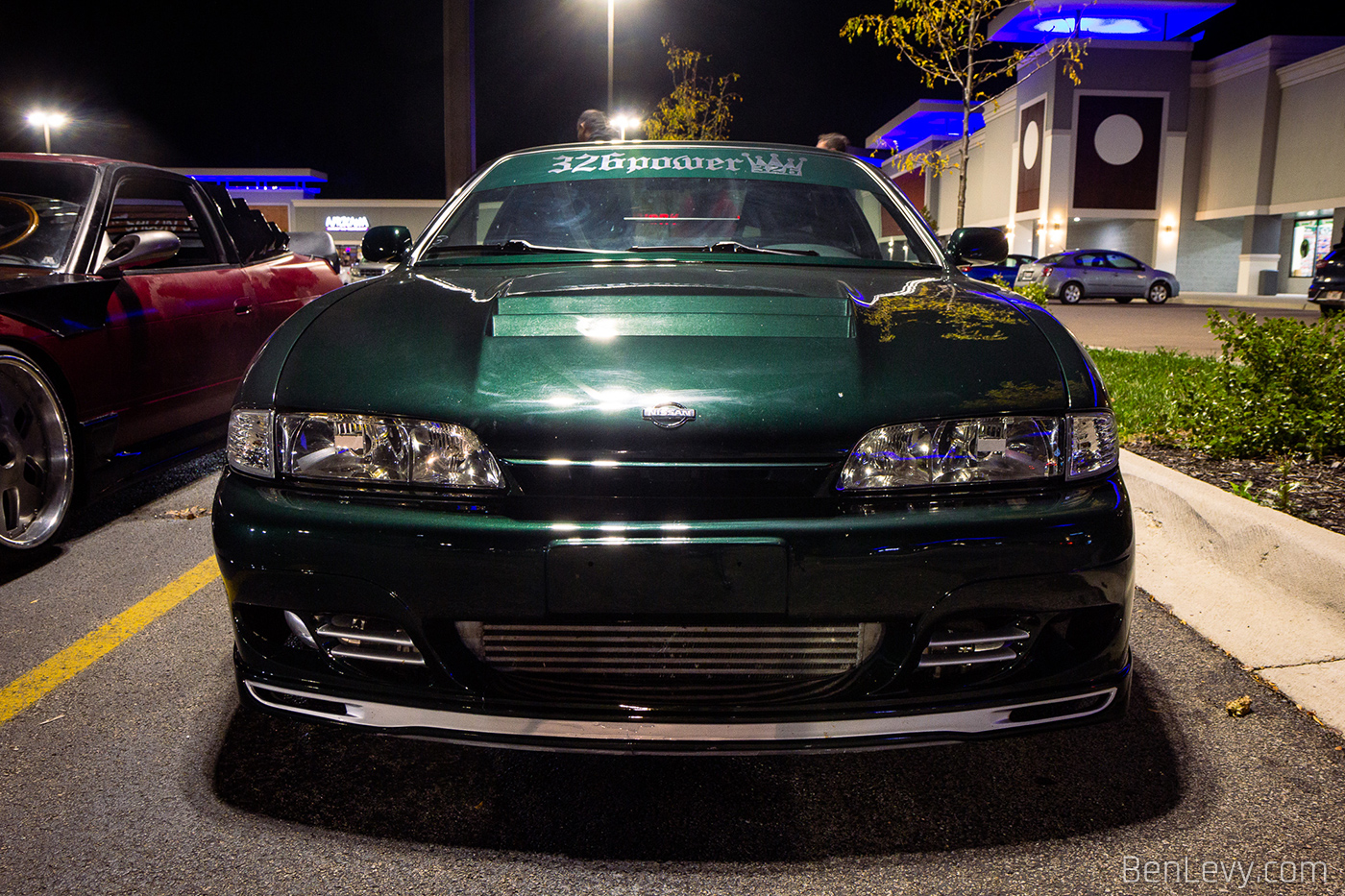 Front of Green S14 240SX with 326Power Kit