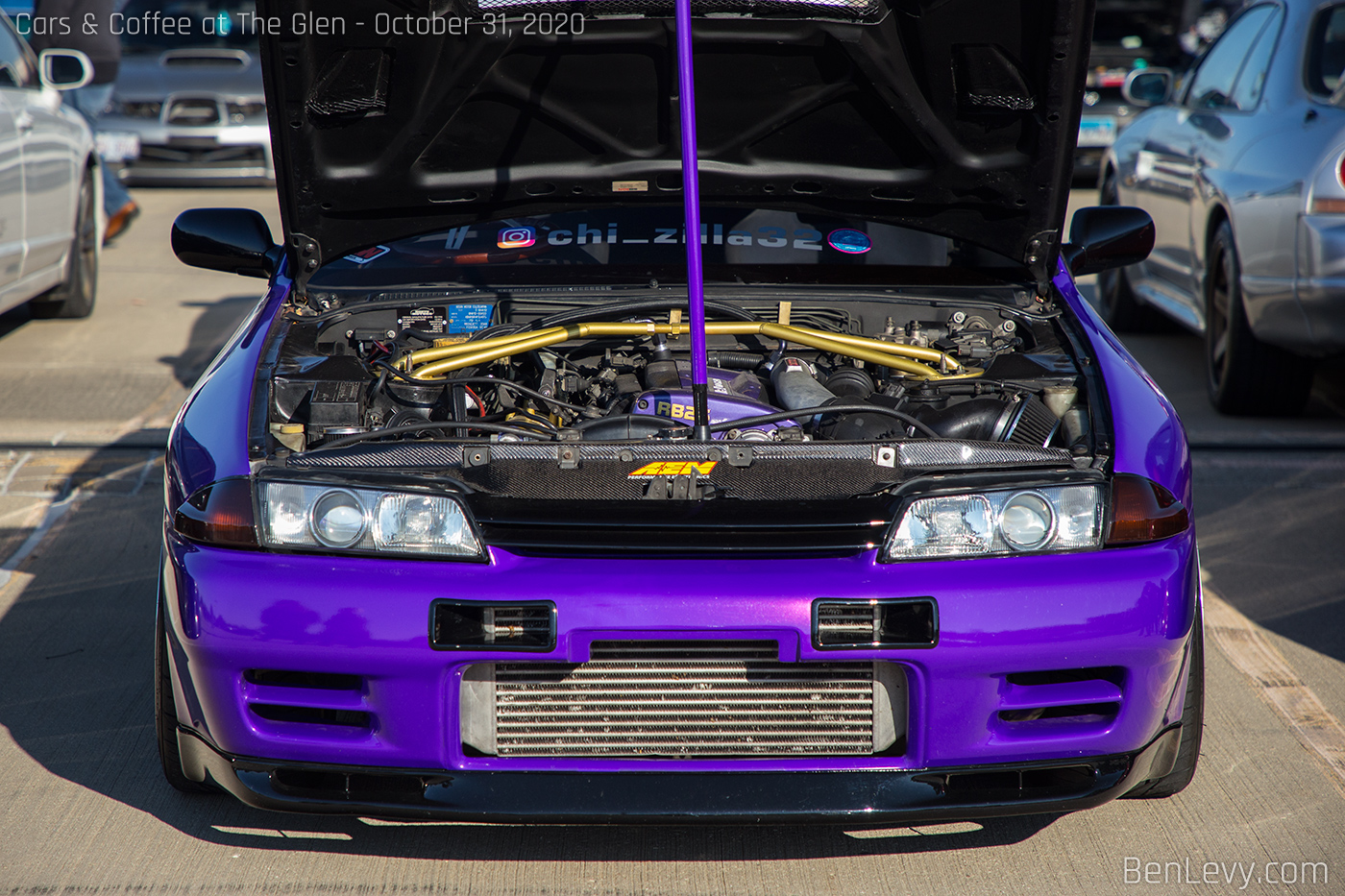 Frontend Of Purple Nissan Skyline GT R BenLevy Com