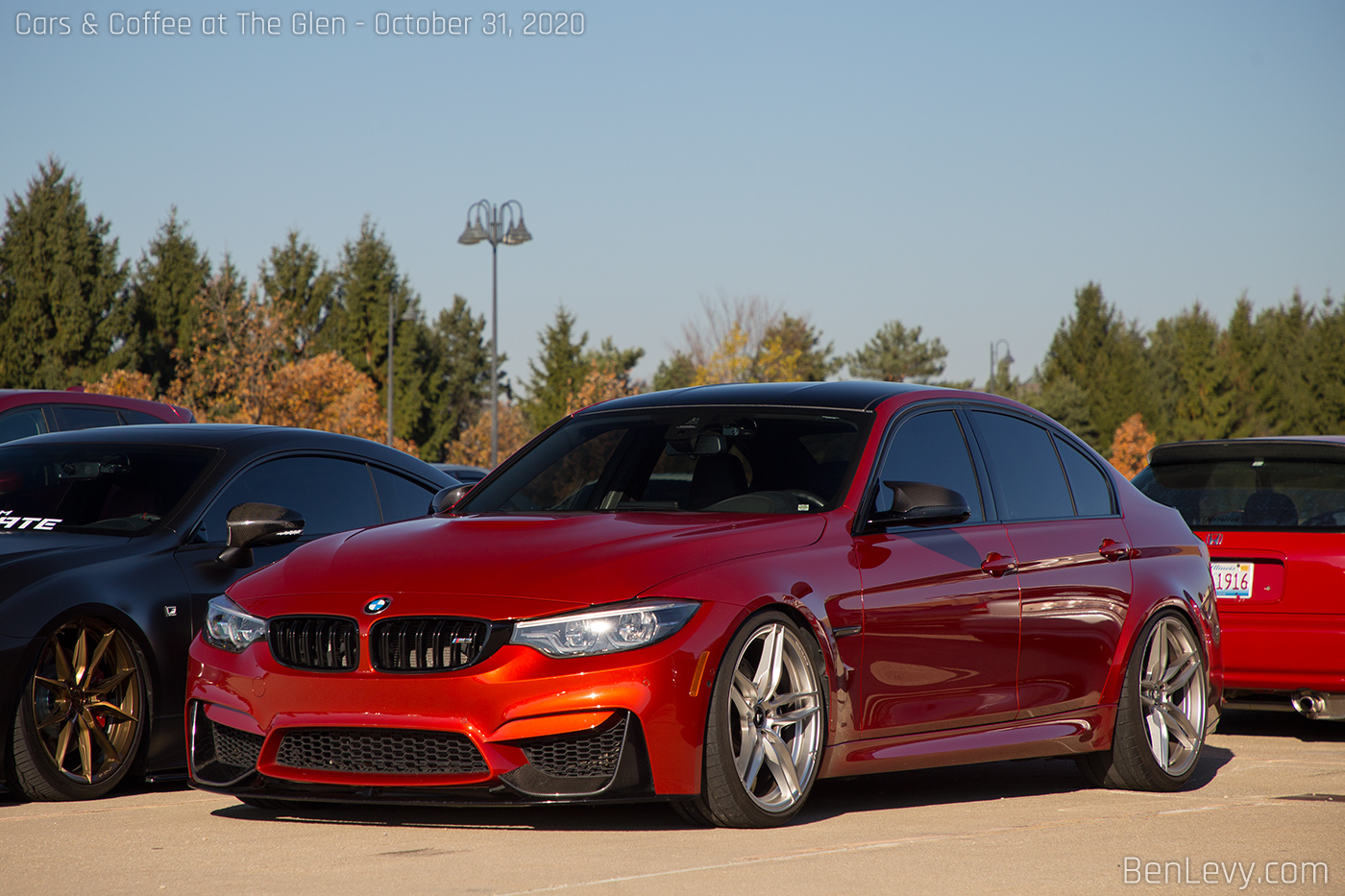 Red BMW M3 at Cars & Coffee at The Glen