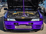 Frontend of Purple Nissan Skyline GT-R