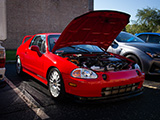 Red Honda del Sol at Touge Factory Car Meet