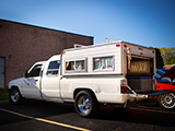 White Toyota Truck with Camper