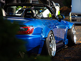 Blue Honda S2000 parked at Touge Factory