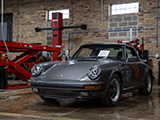 Grey Porsche 911 Targa in the shop