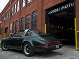 Green Porsche 911 outside of  Federal Moto Chicago