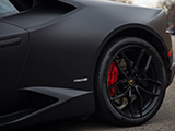 Rear Wheel on Matte Black Lamborghini Huracan LP 610-4
