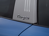 Emblem on Blue Porsche 911 (991) Targa