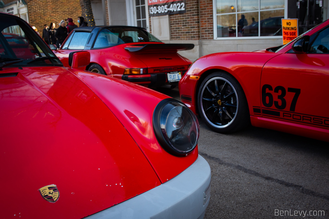 Red Porsches on the Street