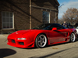 Bagged Red Acura NSX in a Hinsdale Alley