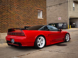 Red Acura NSX in a Suburban Alley