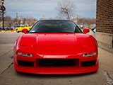 Front of Red Acura NSX at a Toy Drive