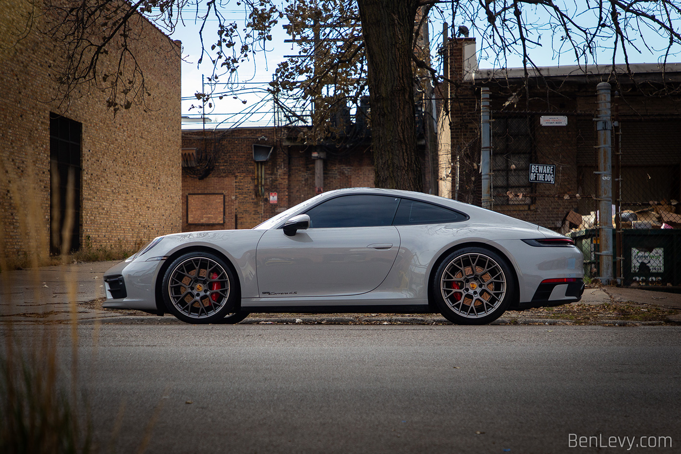 Side of Grey Porsche 992 Carrera 4S