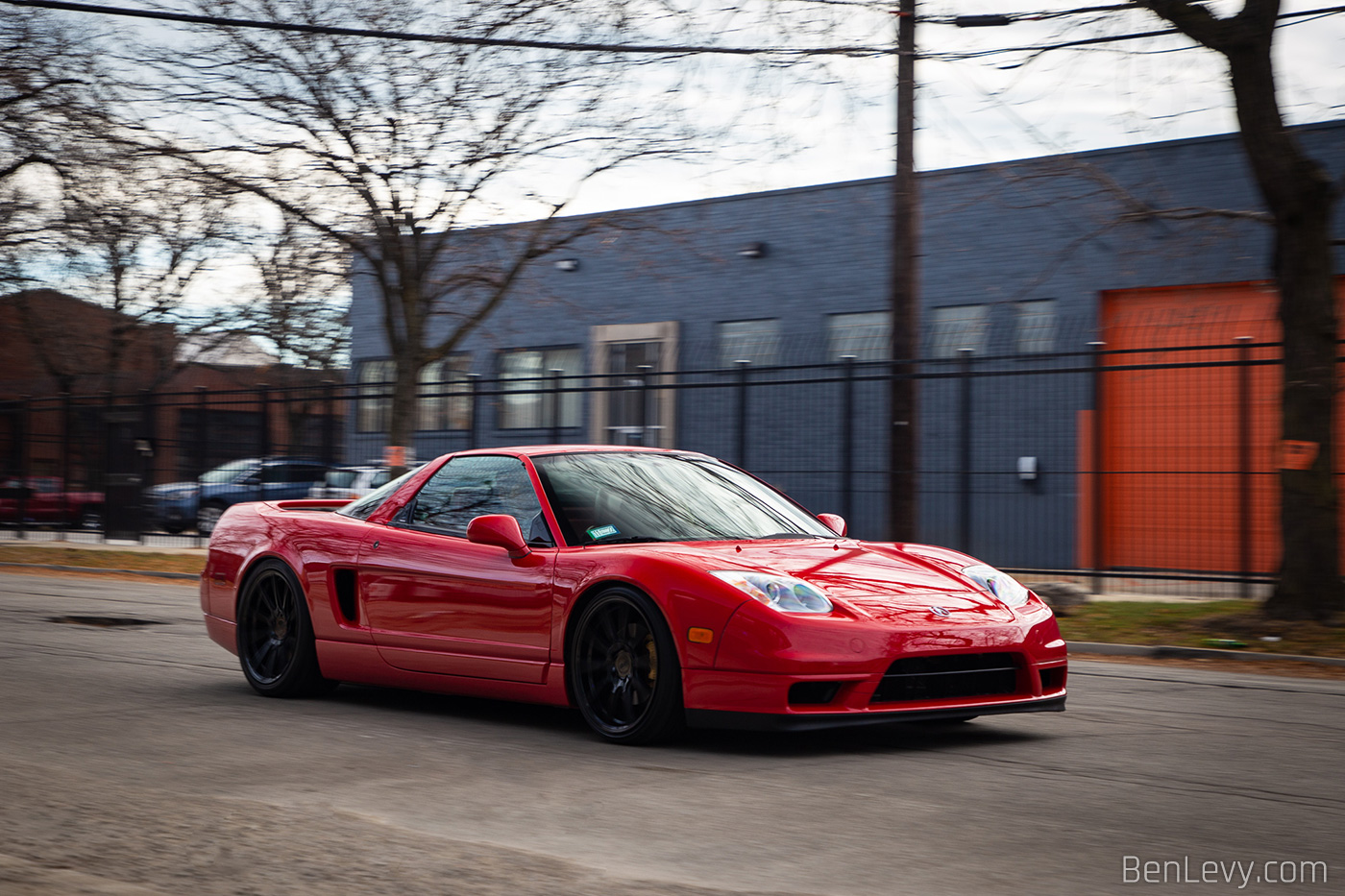 Red Acura NSX on Fulton in Chicago