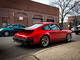 Red Porsche 911 on the Street in Chicago