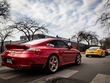Orient Red 911 Turbo leaving Midwest Performance Cars