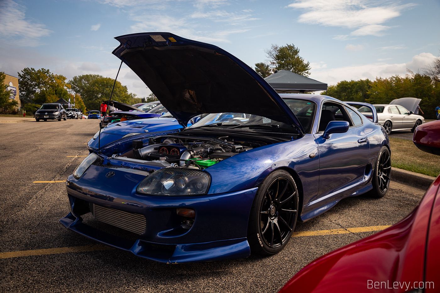 Blue Single Turbo Supra at Stance Down Low Meet