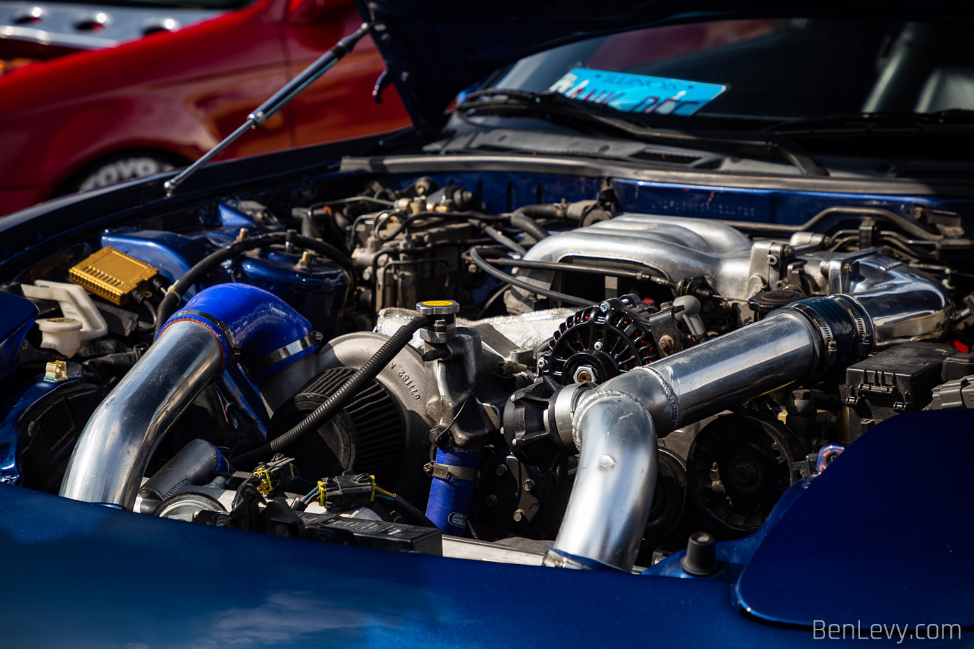 Turbo in RX-7 Engine Bay
