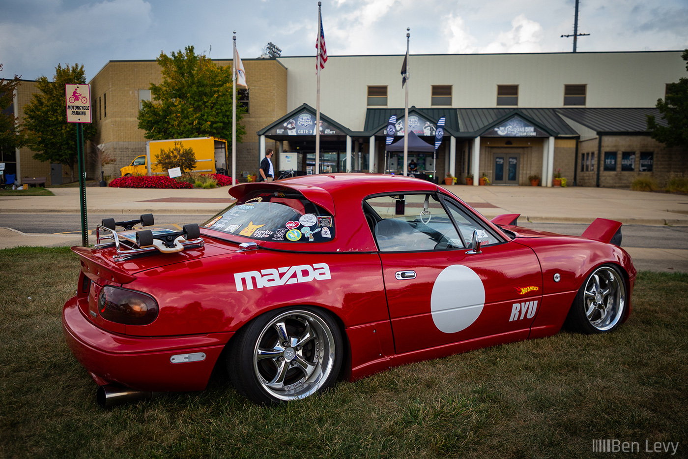 Red Mazda Miata with Hot Wheels Style