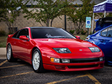 Red Nissan 300ZX with Omega Auto Service