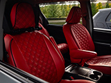 Custom Red Leather Seats in Toyota Sienna