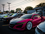Pink Acura NSX at Cars and Boba Meet