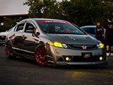 Grey Honda Civic Sedan at Ubae Crew meet in Des Plaines