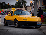 Yellow Mazda Miata at Des Plaines Car Meet