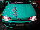 Cherry Blossoms on Nissan Skyline Sedan