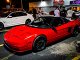 Red Acura NSX at Night