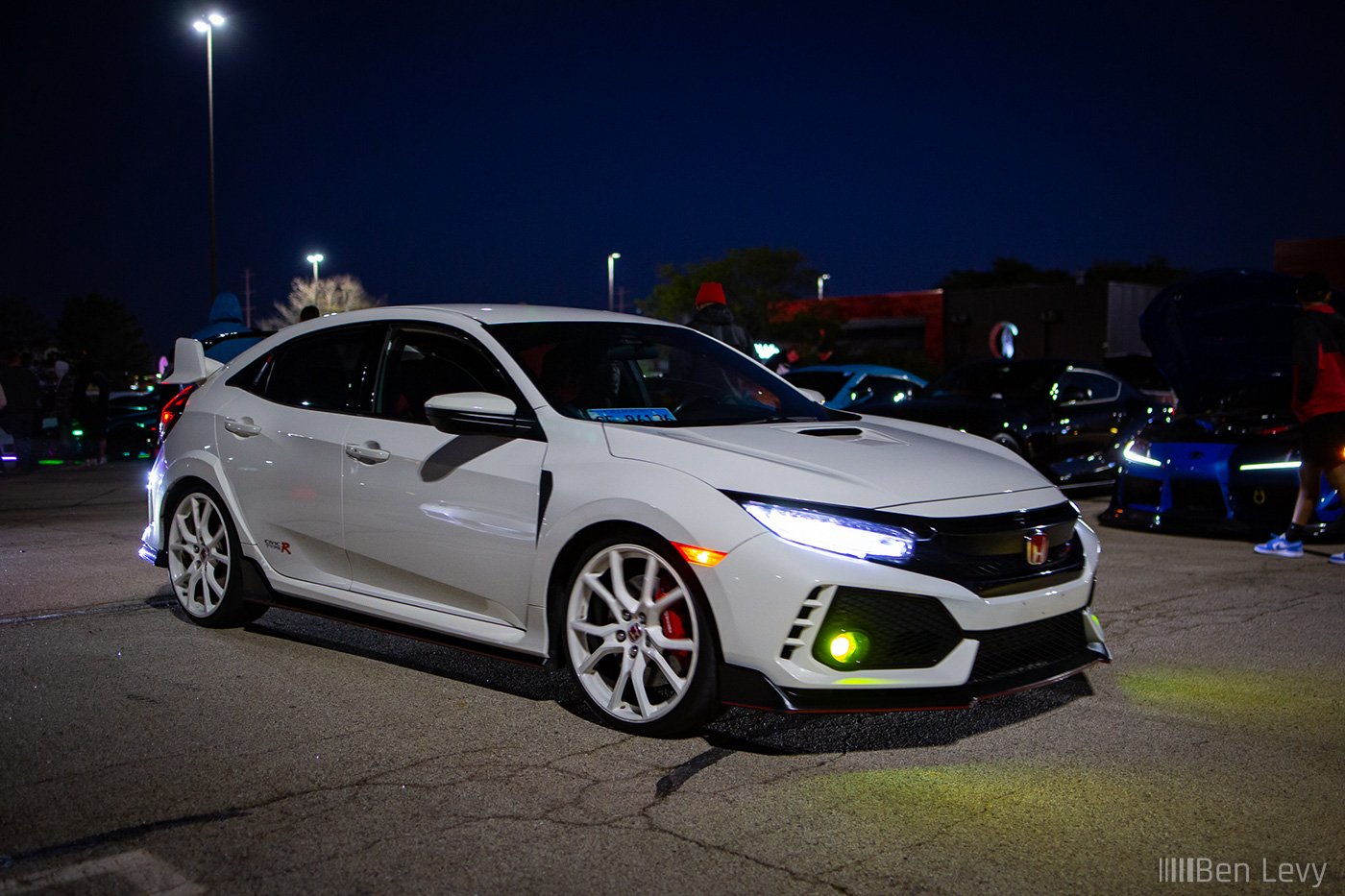 White FK8 Civic Type R on White Wheels