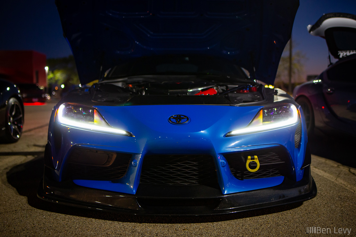Front of Blue A90 Toyota Supra