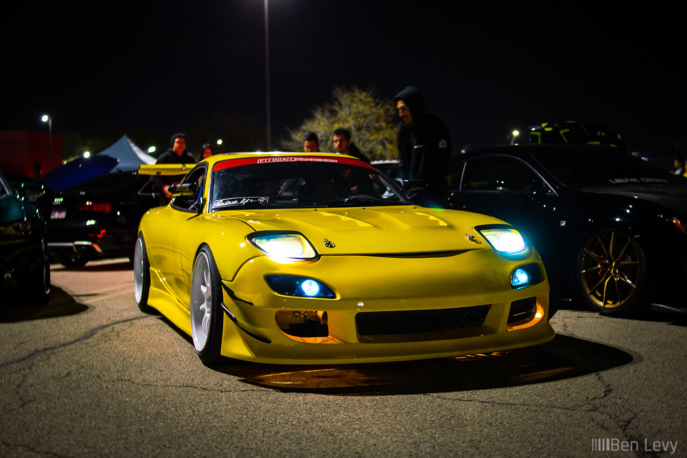 Yellow FD Mazda RX-7 with Fixed Headlights
