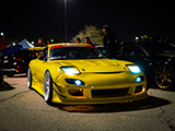 Yellow FD Mazda RX-7 with Fixed Headlights