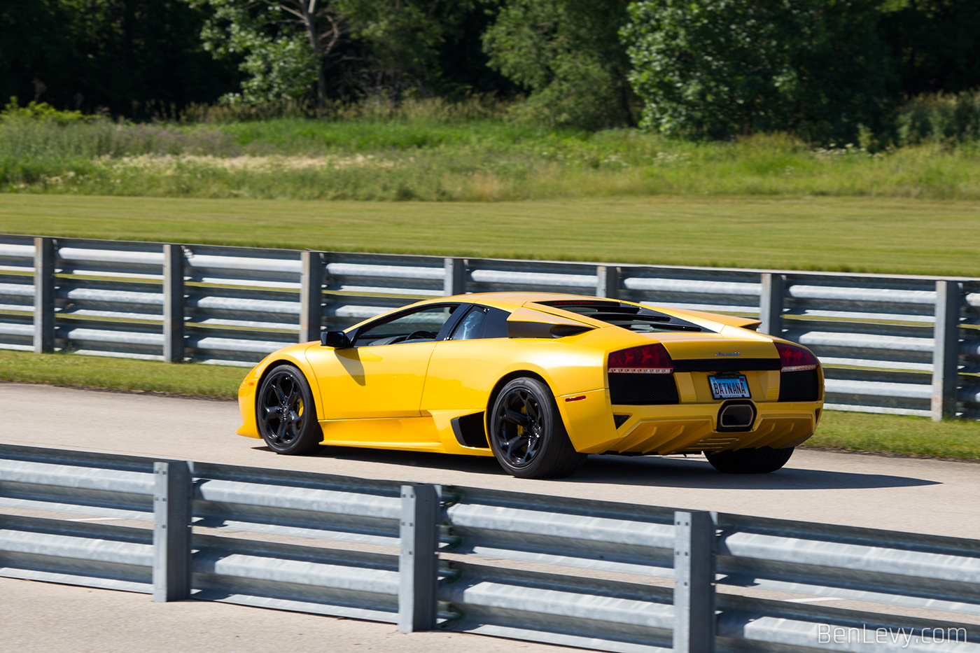 Yellow Lamborghini Murcielago on the Track