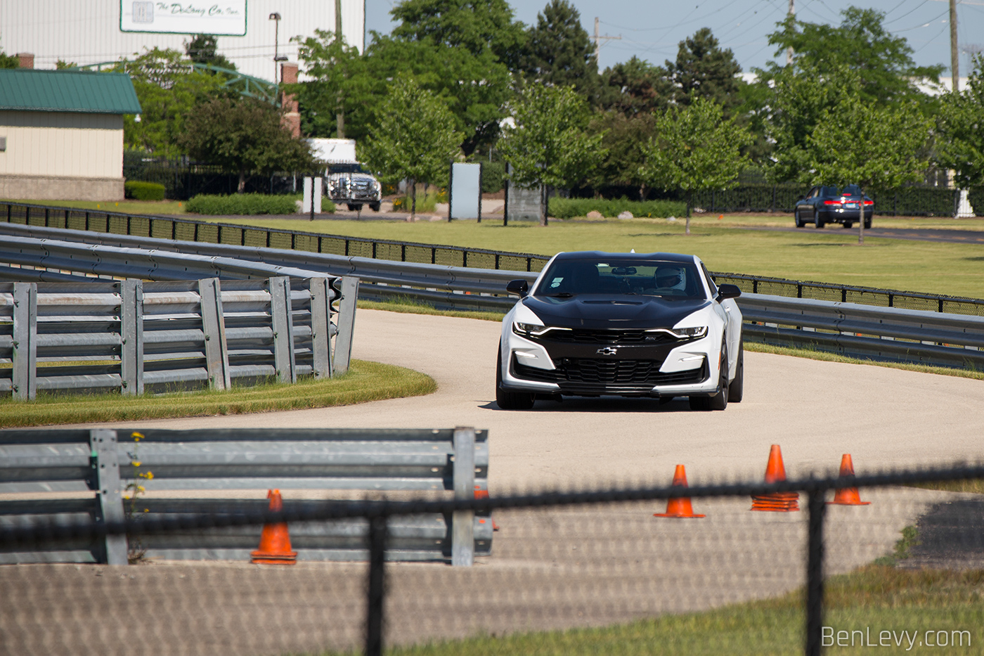 White Camaro SS With Blacked out Hood BenLevy