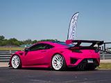 Pink Acura NSX at the Track