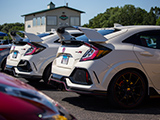 A Pair  of White FK8 Civic Type-Rs at the track