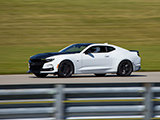 White Camaro SS on the Track