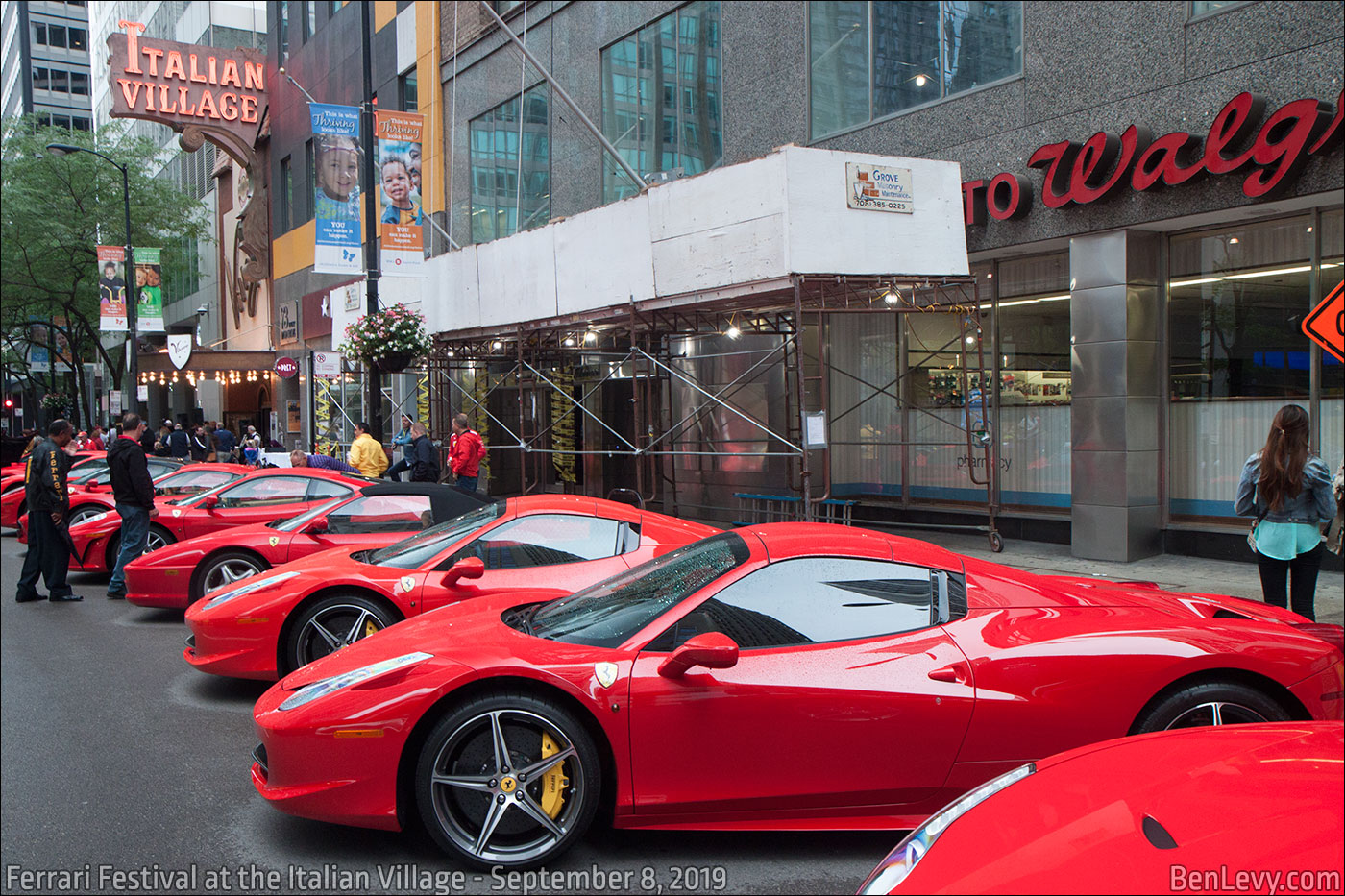 Ferraris outside of Italian Village in Chicago