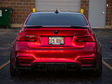 Tails of a red F80 BMW M3